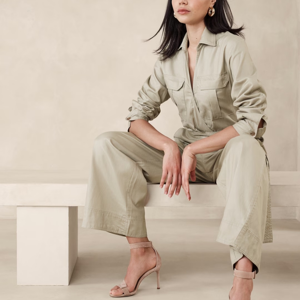 Twill Jumpsuit :Color Coastal winter
